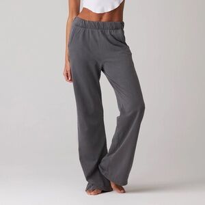 Talentless Steel Grey French Terry Relaxed Wide Leg Lounge Pant Sweats Size XS